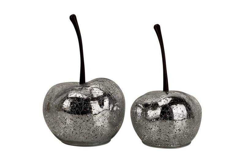 Online-Fuchs LED-Dekofigur 2 Kirschen mit LED-Lichterkette und 6-Stunden Timerfunktion (Bruchglasoptik, 2er Set), Herbst und Winterdekoration von Online-Fuchs