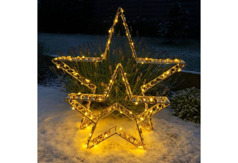Online-Fuchs LED Dekolicht 2er Set LED Weihnachtssterne mit Folieneffekt - Outdoor geeignet, LED-Lichterkette mit Funkeleffekt, warmweiß, Leuchtsterne mit 6-Stunden Timer - Weihnachtsdeko Online-Fuchs LED Dekolicht 2er Set LED Weihnachtssterne mit Folieneffekt - Outdoor geeignet, LED-Lichterkette mit Funkeleffekt, warmweiß, Leuchtsterne mit 6-Stunden Timer - Weihnachtsdeko von Online-Fuchs