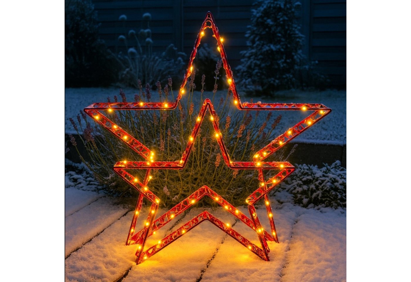 Online-Fuchs LED Dekolicht 2er Set LED Weihnachtssterne mit Folieneffekt - Outdoor geeignet, LED-Lichterkette mit Funkeleffekt, warmweiß, Leuchtsterne mit 6-Stunden Timer - Weihnachtsdeko Online-Fuchs LED Dekolicht 2er Set LED Weihnachtssterne mit Folieneffekt - Outdoor geeignet, LED-Lichterkette mit Funkeleffekt, warmweiß, Leuchtsterne mit 6-Stunden Timer - Weihnachtsdeko von Online-Fuchs
