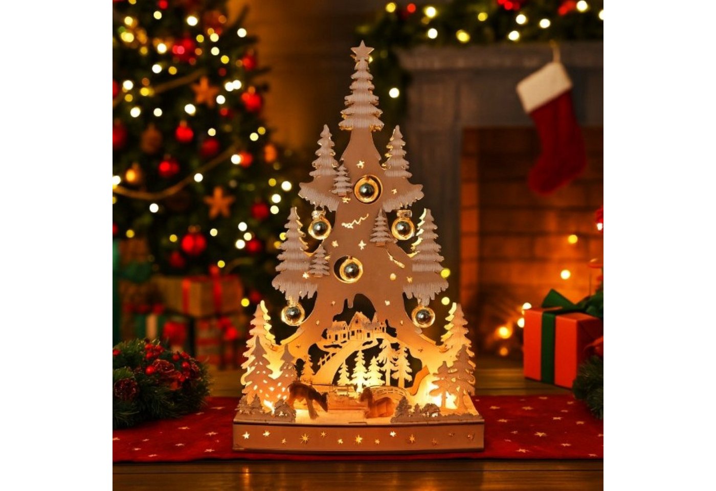 Online-Fuchs LED Dekoobjekt Lichterspitze Weihnachtsbaum aus Holz mit LED-Beleuchtung & Timer, 9 warmweiße LEDs, inklusive 6-Stunden Timerfunktion Online-Fuchs LED Dekoobjekt Lichterspitze Weihnachtsbaum aus Holz mit LED-Beleuchtung & Timer, 9 warmweiße LEDs, inklusive 6-Stunden Timerfunktion von Online-Fuchs