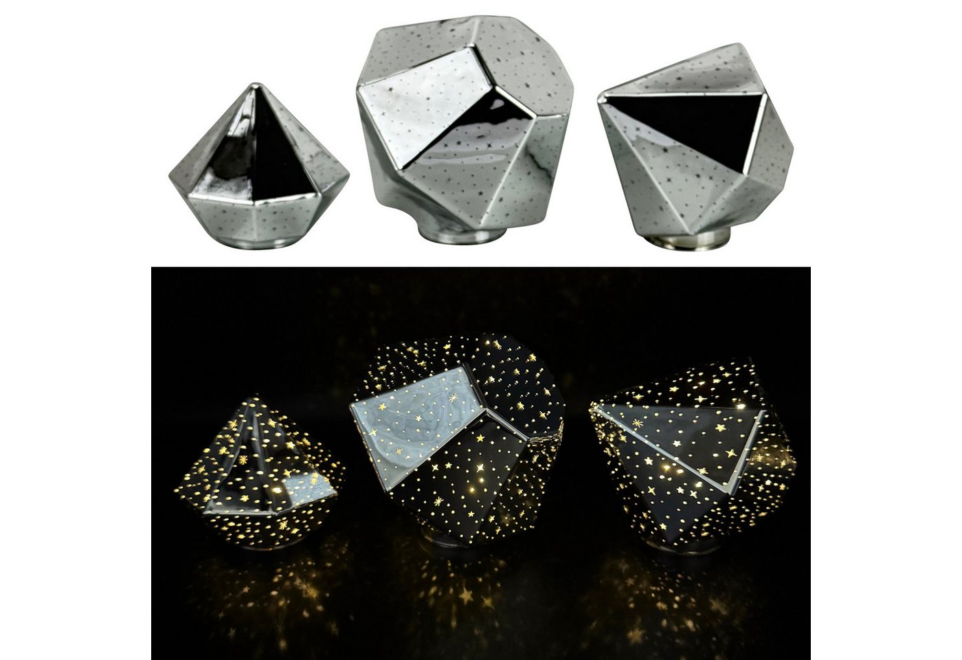 Online-Fuchs LED Dekoobjekt Stimmungslicht - 3 Diamanten aus Glas mit LED-Lichterkette & Timer, Dauerleuchten oder sichter Funkeleffekt, warmweiße LED-Beleuchtung, inklusive praktischer 6-Stunden Timerfunktion Online-Fuchs LED Dekoobjekt Stimmungslicht - 3 Diamanten aus Glas mit LED-Lichterkette & Timer, Dauerleuchten oder sichter Funkeleffekt, warmweiße LED-Beleuchtung, inklusive praktischer 6-Stunden Timerfunktion von Online-Fuchs