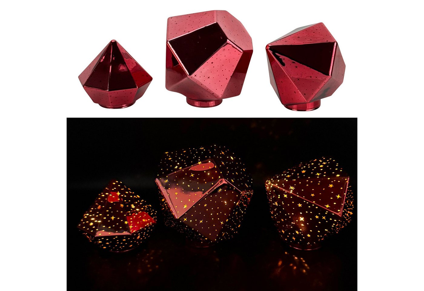 Online-Fuchs LED Dekoobjekt Stimmungslicht - 3 Diamanten aus Glas mit LED-Lichterkette & Timer, Dauerleuchten oder sichter Funkeleffekt, warmweiße LED-Beleuchtung, inklusive praktischer 6-Stunden Timerfunktion Online-Fuchs LED Dekoobjekt Stimmungslicht - 3 Diamanten aus Glas mit LED-Lichterkette & Timer, Dauerleuchten oder sichter Funkeleffekt, warmweiße LED-Beleuchtung, inklusive praktischer 6-Stunden Timerfunktion von Online-Fuchs