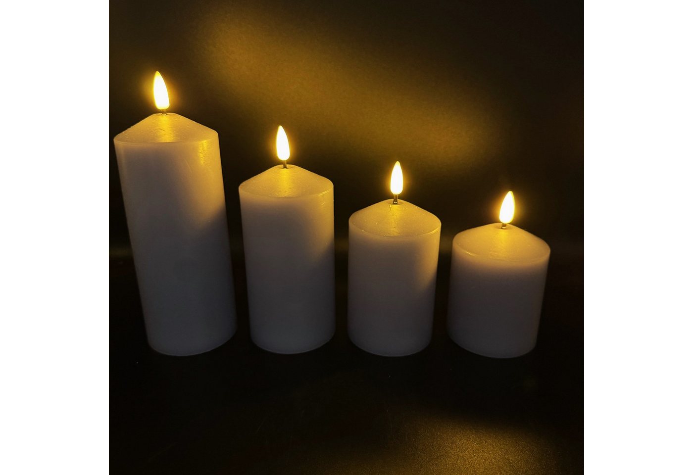 Online-Fuchs LED-Kerze - 4er Set LED-Kerzen mit Touch-Funktion und Timer in frischen Farben (Weiß, Gelb, Blau, Grün und Berry, ohne Fernbedienung), aus Echtwachs gefertigt mit realistischer Flamme von Online-Fuchs