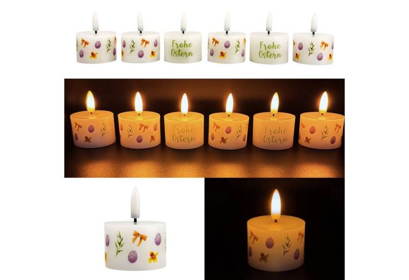 Online-Fuchs LED-Kerze - 6 LED-Teelichter mit Timer im Frühling-Design - Osterdeko (realistische Kerzenflamme, inklusive Geschenkverpackung), inklusive praktischer 6-Stunden Timerfunktion von Online-Fuchs
