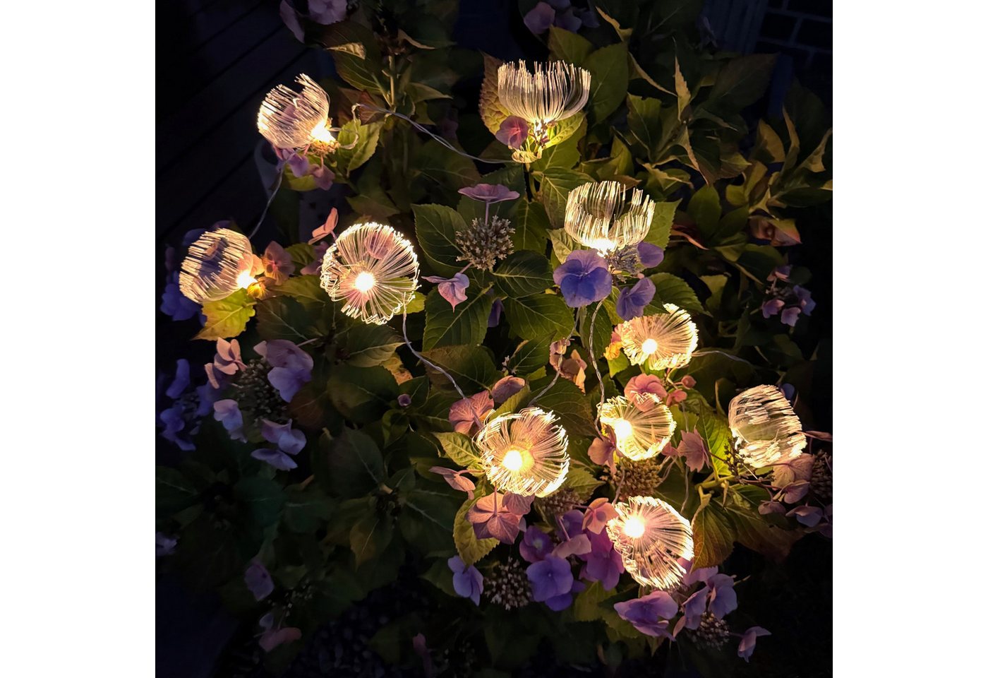 Online-Fuchs LED-Lichterkette für außen mit Solarbeleuchtung - Pusteblumen Solarleuchten, Gartendekoration für Frühling, Sommer und Herbst von Online-Fuchs