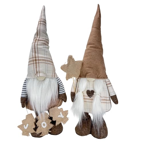 Online Fuchs Süße Weihnachtswichtel mit großer Zipfelmütze & Teleskopbeinen, 58 bis 68 cm groß - Weihnachtsdeko Figuren für eine gemütliche Atmosphäre (2er Set) von Online Fuchs