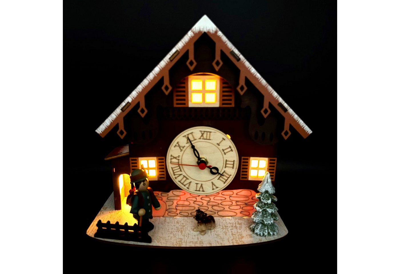 Online-Fuchs Tischuhr - winterliche Standuhr mit römischen Ziffernblatt - Weihnachtsdeko inkl. LED-Beleuchtung und praktischer Timerfunktion Online-Fuchs Tischuhr - winterliche Standuhr mit römischen Ziffernblatt - Weihnachtsdeko inkl. LED-Beleuchtung und praktischer Timerfunktion von Online-Fuchs