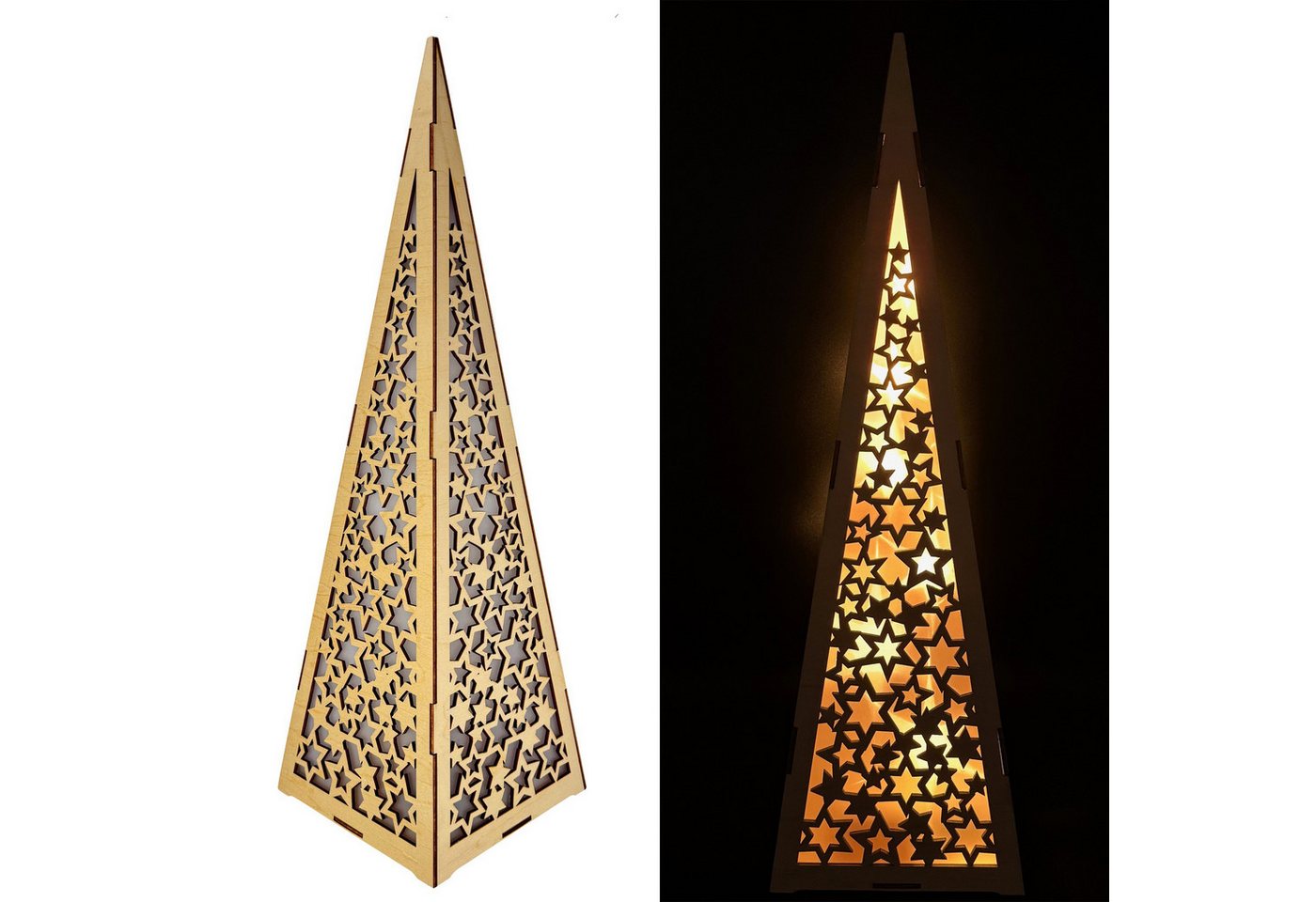 Online-Fuchs Weihnachtspyramide aus Holz mit LED Hologramm Sternen - Weihnachtsdeko für innen, inklusive praktischer 6-Stunden Timerfunktion Online-Fuchs Weihnachtspyramide aus Holz mit LED Hologramm Sternen - Weihnachtsdeko für innen, inklusive praktischer 6-Stunden Timerfunktion von Online-Fuchs