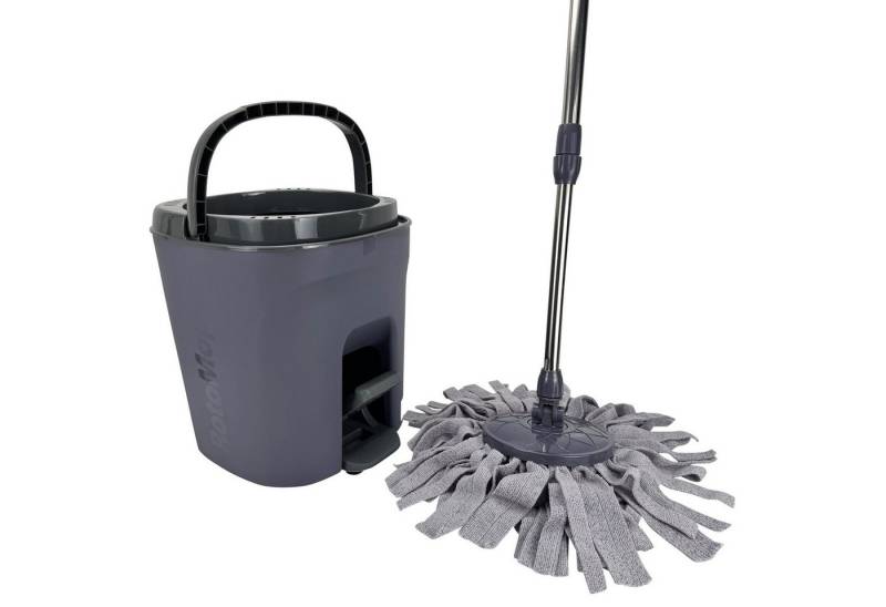 Online-Fuchs Wischmopp Set mit Eimer - Bodenwischer, 2 Kammer Rotations Roto Mop, beutellos, kein Bücken mehr beim Wischen! Keine nassen Hände mehr! von Online-Fuchs