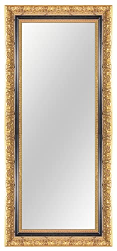 Online-GalleryKing Wandspiegel nach Maß 60 x 120 cm Gold Schwarz Barock Shabby Vintage für | Flur | Badezimmer | Wohnzimmer | Schlafzimmer | Spiegel Rahmen OGK-EH32 von Online-GalleryKing