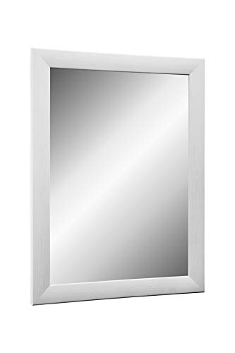 TheMIRROR – Gerahmter Wandspiegel aus echtem Glas 100 x 50 cm – Maßanfertigung in Fitche Weiß Ideal als Flur- oder Salonspiegel – Inkl. Metallaufhängern und Montagematerial von Online-GalleryKing