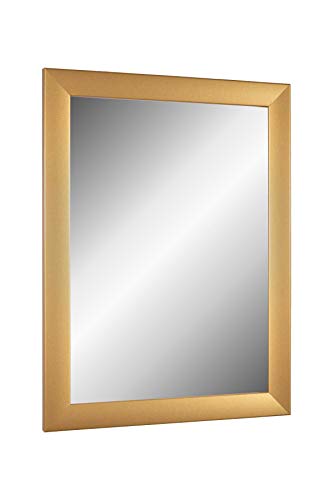 TheMIRROR – Gerahmter Wandspiegel aus echtem Glas 30 x 55 cm – Maßanfertigung in Gold schlicht Ideal als Flur- oder Salonspiegel – Inkl. Metallaufhängern und Montagematerial von Online-GalleryKing