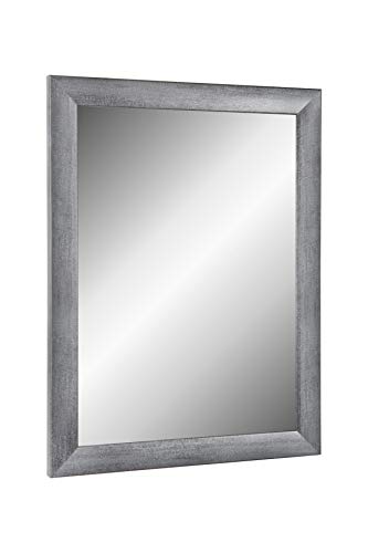 TheMIRROR – Gerahmter Wandspiegel aus echtem Glas 40 x 120 cm – Maßanfertigung in Grau gewischt Ideal als Flur- oder Salonspiegel – Inkl. Metallaufhängern und Montagematerial von Online-GalleryKing
