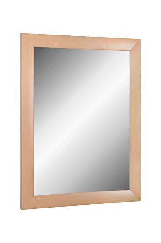 TheMIRROR – Gerahmter Wandspiegel aus echtem Glas 50 x 70 cm – Maßanfertigung in Buche Ideal als Flur- oder Salonspiegel – Inkl. Metallaufhängern und Montagematerial von Online-GalleryKing