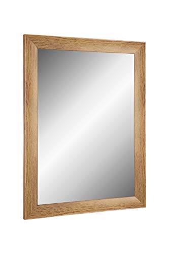 TheMIRROR – Gerahmter Wandspiegel aus echtem Glas 70 x 140 cm – Maßanfertigung in Eiche Rustikal Ideal als Flur- oder Salonspiegel – Inkl. Metallaufhängern und Montagematerial von Online-GalleryKing