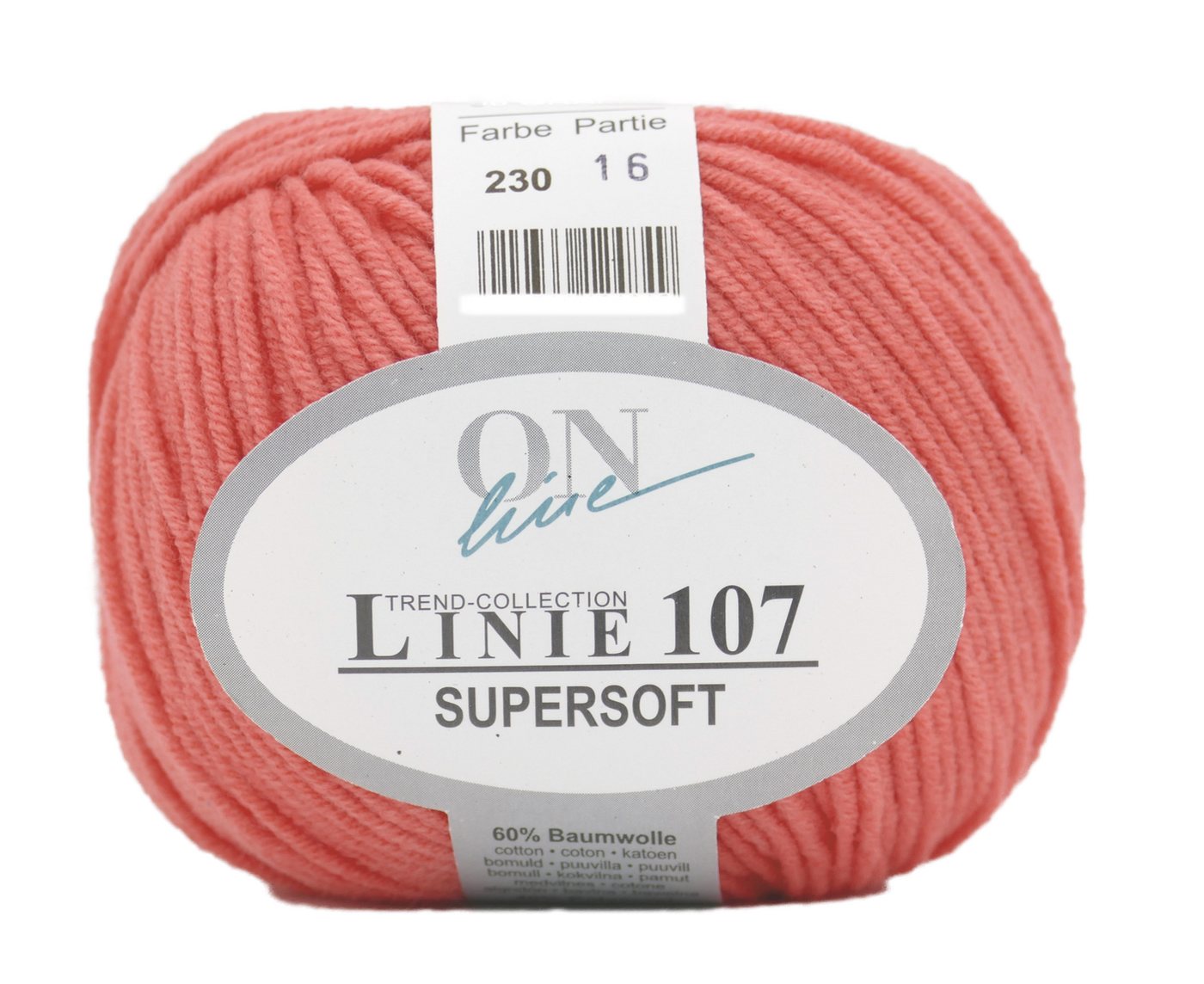 Online Garne Linie 107 Supersoft Baumwollmischgarn Häkelwolle, (pastell und bunt, Wolle zum stricken und häkeln, Strickgarn, Handstrickgarn), 60% Baumwolle, 40% Polyacryl von Online Garne