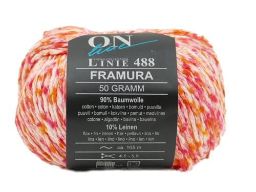Sommer Wolle Baumwolle Leinen, Online Linie 488 Framura, bunte Sommerwolle zum Stricken oder Häkeln (2) von Online Garne