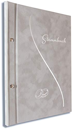 A4 Stammbuch Alto helles Grau Stammbuch der Familie für Hochzeit Standesamt incl. 11 Prospekthüllen von online-stammbuch