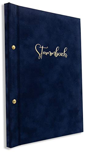 A4 Stammbuch Cursief Blau Familienstammbuch Trauung Hochzeit incl. 11 Prospekthüllen von online-stammbuch