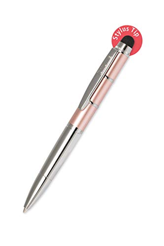 ONLINE Drehkugelschreiber und Eingeabestift in einem, mit Metallclip, D1-Standardmine, Piccolo Stylus Rosegold, 2in1 Mini-Kuli fürs Portemonnaie, blauschreibend, Stylus Tip für Touchscreens von Online