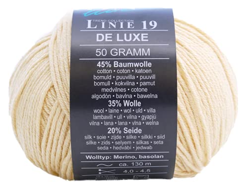 Online Linie 19 De Luxe Farbe 02 vanille, Wolle mit Seide, Merinowolle und Baumwolle Online Linie 19 De Luxe Farbe 02 vanille, Wolle mit Seide, Merinowolle und Baumwolle von Online