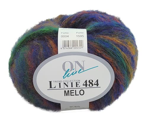 Online Linie 484 Melo Farbe 04, flauschige Wolle mit Farbverlauf, 50g, 105m, Schnellstrickwolle Nadelstärke 8-9 mm von Online