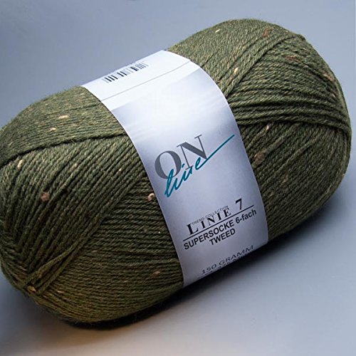 Supersocke 6-fach Tweed 0904 olive, ONline Linie 7 von Online