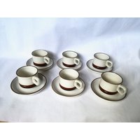 Denby Töpfer Rad-Set/12x Vintage Teetasse Set Seltene Espresso Retro-Kaffee Hergestellt in England von OnlineRetroEmporium