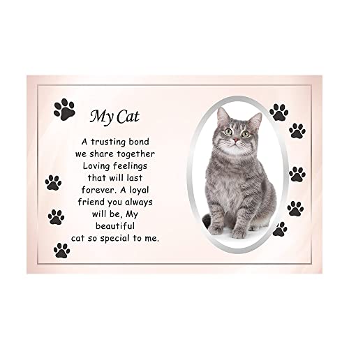 Glasrahmen My Pet Gedenk-Bilderrahmen mit sentimentalem Wort und Pfote Designs | Gedenk-Bilderrahmen | My Pet Memory 10x15 cm (Meine Katze) von OnlineStreet