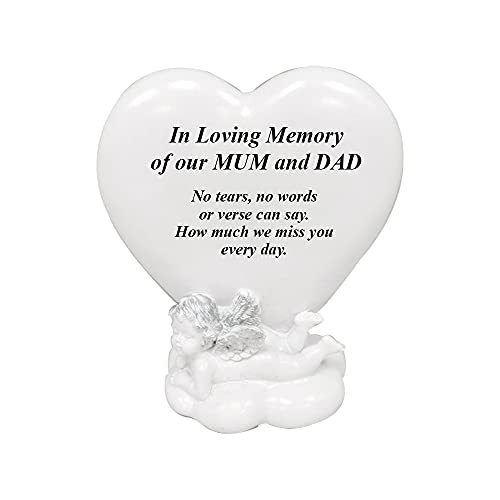 OnlineStreet Gedenktafel in Herzform, personalisierbar, mit Gedenkzitaten in Loving Memory of your Special Ones (Mum & Dad) von OnlineStreet