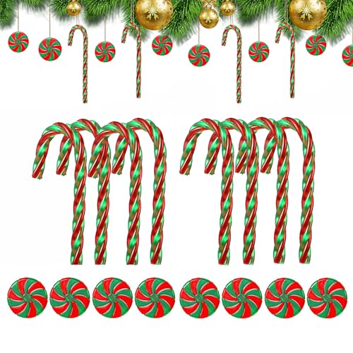 Onlvmyur 16 Stück Zuckerstangen Weihnachtsbaum Deko Weihnachtsbaumschmuck Zuckerstangen Swirl Candy Weihnachtsdeko für Home Party Weihnachtsbaum von Onlvmyur