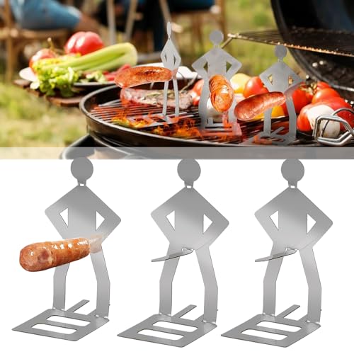 Onlvmyur 3 Stück Grill Wursthalter Aus Edelstahl Grillzubehör Lustiger Wursthalter Grill Kreativer Wurstständer Grillwursthalter für Outdoor Camping Gartenparty Kochzubehör von Onlvmyur