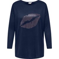 ONLY CARMAKOMA Longshirt "CARALBA LS LONG TOP JRS" mit Glitzernieten von Only Carmakoma