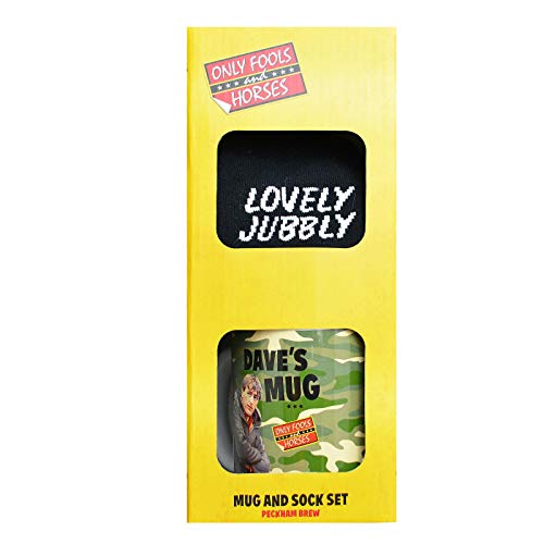 Only Fools and Horses Dave's Keramiktasse und Baumwollsocken-Set | Retro-TV-Show-Tasse der 80er Jahre von Only Fools and Horses