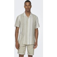 ONLY & SONS Kurzarmhemd "ONSCAIDEN SS STRIPE LINEN RESORT NOOS" von Only & Sons