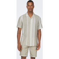 ONLY & SONS Kurzarmhemd "ONSCAIDEN SS STRIPE LINEN RESORT NOOS" von Only & Sons