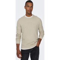 ONLY & SONS Rundhalspullover "ONSKALLE REG 12 STRUC CREW KNIT NOOS" von Only & Sons