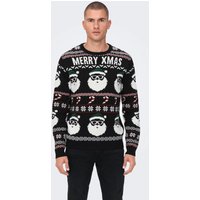 ONLY & SONS Rundhalspullover "ONSXMAS SANTA JAQ REG CREW KNIT 3994" von Only & Sons