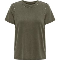 ONLY Kurzarmshirt "ONLLUCY S/S STUDS TOP BOX JRS" von Only