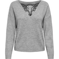 ONLY Rundhalspullover "ONLANJA LS LACE MIX O-NECK ZL KNT" mit Spitzeneinsatz am Rückenausschnitt ONLY Rundhalspullover "ONLANJA LS LACE MIX O-NECK ZL KNT" mit Spitzeneinsatz am Rückenausschnitt von Only