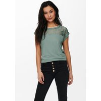 ONLY Spitzenshirt "ONLNICOLE – Spitzendetails für eleganten Auftritt im Alltag" figurbetont, Jersey, Viskose, Rundhals, unifarben ONLY Spitzenshirt "ONLNICOLE – Spitzendetails für eleganten Auftritt im Alltag" figurbetont, Jersey, Viskose, Rundhals, unifarben von Only