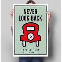 Never Look Back It Will Hurt Your Neck Monopoly Canvas Painting || Motivierende Moderne Wandkunst Motivation von OnlyMotivation