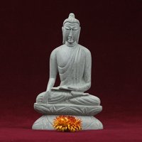 Buddha Statue Skulptur Stein 15cm Figur Steingut Geschnitzt Buddhismus Geschenk Altar Dekoration Tisch Handarbeit Steinarbeit von Onlybestqualitynepal