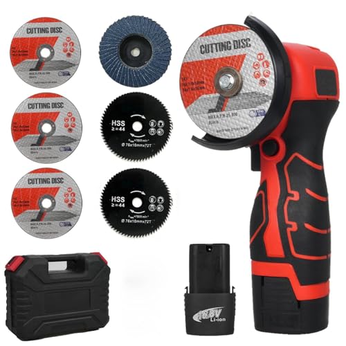 Onlyelax Mini Winkelschleifer, 16.8V Professional, 7000 U/min, 2000 mAh Akku, 5 Trennscheiben, 1 Schleifscheibe, Ø 76 mm, zum Schneiden, Polieren und Schleifen Onlyelax Mini Winkelschleifer, 16.8V Professional, 7000 U/min, 2000 mAh Akku, 5 Trennscheiben, 1 Schleifscheibe, Ø 76 mm, zum Schneiden, Polieren und Schleifen von Onlyelax