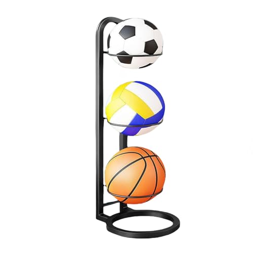 Ballhalter Ballständer Für 4 Bälle, 2/3/4/5 Stufiges Vertikale Ballaufbewahrung, Abnehmbar Ballhalter Basketball Halter, Ball Aufbewahrung,Innenbereich Ballregal, Stabil Robust Ballständer Fussball von Onlynery