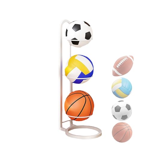 Ballhalter Ballständer Für 4 Bälle, 2/3/4/5 Stufiges Vertikale Ballaufbewahrung, Abnehmbar Ballhalter Basketball Halter, Ball Aufbewahrung,Innenbereich Ballregal, Stabil Robust Ballständer Fussball von Onlynery