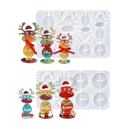 Onlynery Christmas Silicone Formen - Elch Silikonform,Stehende Rentier Design Formen Für Küchentisch Schokolade Backen Feiertagsdekoration Seife & Süßigkeiten von Onlynery