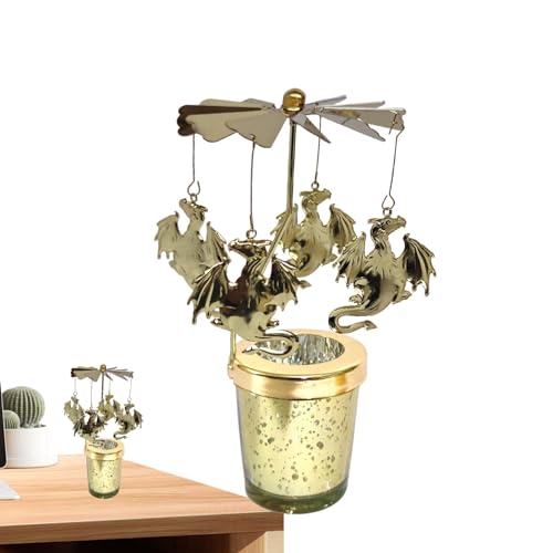 Onlynery Drehender Kerzenhalter, rotierender Kerzenhalter | Drehbarer Kerzenhalter | Edelstahl-Karussell-Kerzenhalter, drehender Aromatherapie-Kerzenständer für Hochzeit von Onlynery