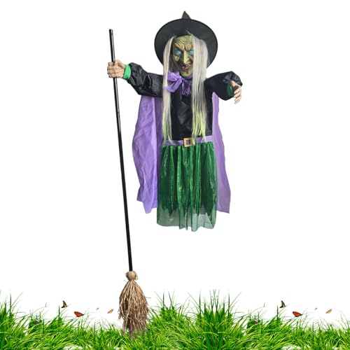Onlynery Fliegende Hexe Halloween Dekoration - Schwebende Hexenfigur Mit Besen Als Halloween Deko | Grusel Deko Für Innen Außen Haus Garten Terrasse Onlynery Fliegende Hexe Halloween Dekoration - Schwebende Hexenfigur Mit Besen Als Halloween Deko | Grusel Deko Für Innen Außen Haus Garten Terrasse von Onlynery
