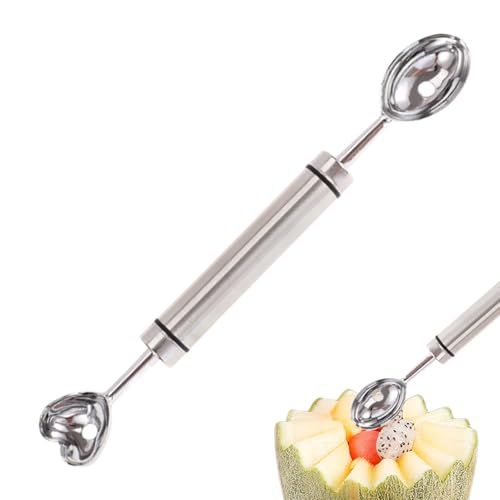 Onlynery Fruchtausstecher Und Kugelformer,Edelstahl Doppelkopf Fruchtkugelformer Löffel - Löffel Für Honigmelone Pitaya Kiwi Tomaten Küche Servieren | Butter Birne Servieren Onlynery Fruchtausstecher Und Kugelformer,Edelstahl Doppelkopf Fruchtkugelformer Löffel - Löffel Für Honigmelone Pitaya Kiwi Tomaten Küche Servieren | Butter Birne Servieren von Onlynery